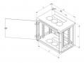 Rack szekrény  9U fali 19"  szürke RUA-09-AS4-CAY-A1 Triton-a