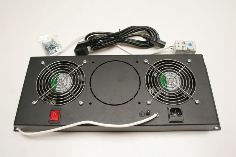 Rack szekr. ventil. panel 19" 4U 2xVent+Term. fekete RAB-CH-X21-A1 Triton