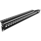 Patch panel Üres (Keystone) 24p rack 19" 1U (FTP) EXW [16410]