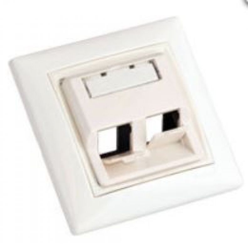 Fali aljzat fedél+beépítő keret Üres 2p 50x50mm 45° PV fehér OEM (16585)