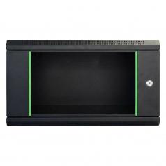 Rack szekrény  6U fali 19" 540x 400 fekete üveg a. RackSys [19033]