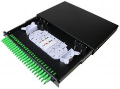 Patch panel opt. 24p (24xE2000slx) SM rack 19" 1U fiókos OptiC [19160]