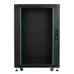 Rack szekrény 18U álló 19" 800x1000 fekete üveg a. RackSys [19197]