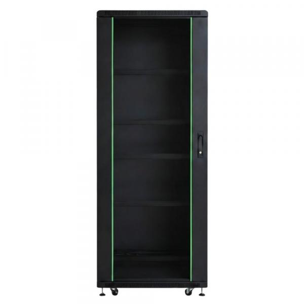 Rack szekrény 32U álló 19" 600x 600 fekete üveg a. RackSys [19219]