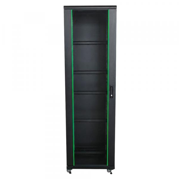 Rack szekrény 42U álló 19" 800x 800 fekete üveg a. RackSys [19243]