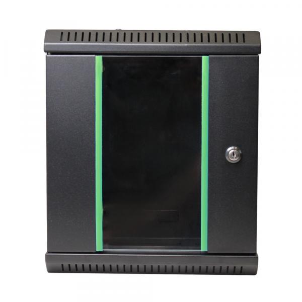 Rack szekrény  6U fali 10" 312x 300 fekete üveg a. RackSys [19259]