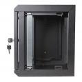 Rack szekrény  6U fali 10" 312x 300 fekete üveg a. RackSys [19259]-e